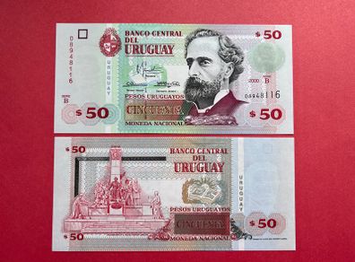 Uruguay. 50 Pesos  2000. Pick 75b.  ( Uncirculated )