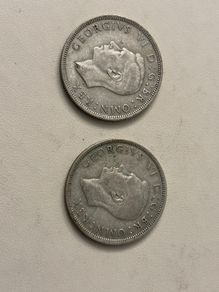 Two GB Half crown 1945&1946 50% silver
