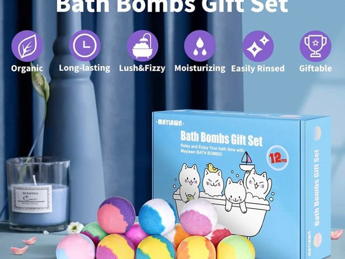 12-Pieces Handmade Fizzy Bubble Bath Bombs, Vegan & Cruelty Free, Perfect for Bubble and Spa Bath, Birthday Mothers Day Gifts Idea for Her/Him, Wife, Girlfriend (FREE POSTAGE)