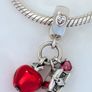 Pandora Disney Snow White apple and heart dangle charm Image 7