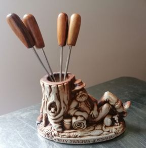 Jolly Swagman Pottery Cocktail Fork Holder