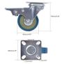 Castor Wheels with Brake Heavy Duty Swivel Wheels for Furniture 50mm + Screws 200KG Image 3
