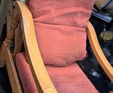 Fireside solid chair with cushions