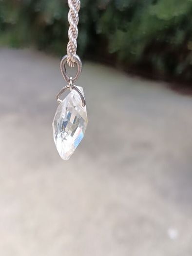 Stunning Large Cubic Zirconia Love Heart on Heavy Sterling Silver Chain