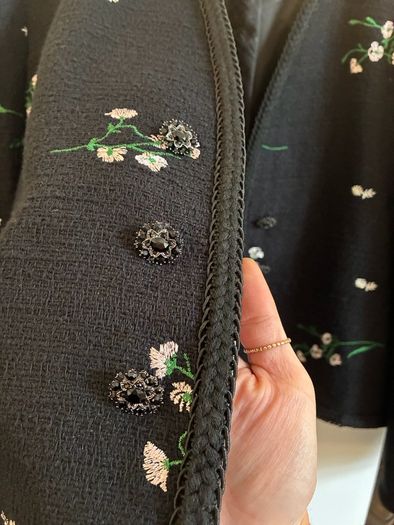 Zara black embroidered jacket