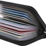 Black Genuine Leather Credit Card Holder ID Business Card Case Purse Wallet for Men & Women Like New 26 slots Image 4