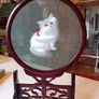 Vintage cat oriental silk screen Image 2