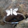 Sterling silver Butterfly Stacking Ring, Preloved,Size R Image 4