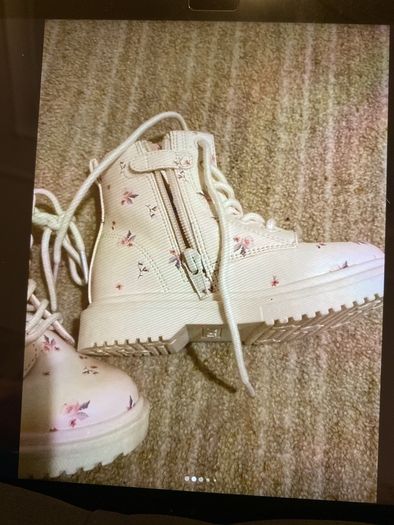 Next girls ankle boots cream and floral boots