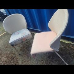 Lloyd loom style chairs x2