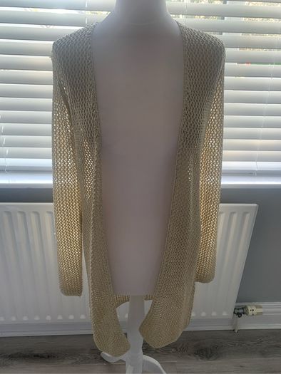 Gold cardigan/ cover-up. Size S