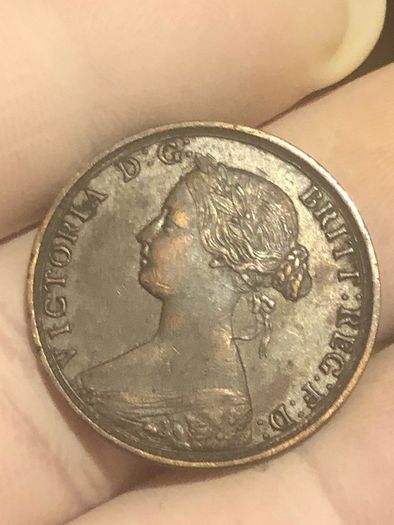 1865 Half Penny Victoria Nice grade Post included