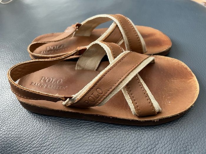 Kids sandals boys girls unisex Polo Ralph Lauren genuine leather size UK 13