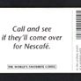 1997 Ireland 10 unit Nescafe coffee. The slogan "Call and see if they'll come over for Nescafe"(Gemplus GEM1) Call Card Used Image 2