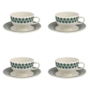 Portmeirion "Westerly"  Tea Cup and Saucer Set of 4
