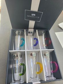 Rainbow latte glasses set