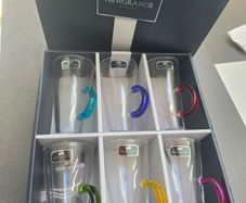 Rainbow latte glasses set