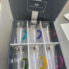 Rainbow latte glasses set