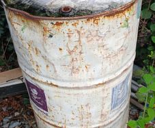 45 gallon barrel of galvanise paint.