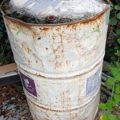 45 gallon barrel of galvanise paint.