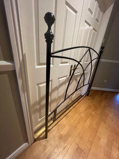 King size black metal headboard