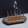 Victorian Edwardian Oak Silver Plated Toast Rack Egg Stand Image 2