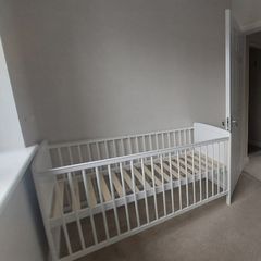 Wooden Cot and Toddler Bed - Mutlple levels, removable side
