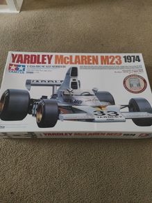 Tamiya 1/12 Yardley McLaren M23 1974 Formula 1. D.Hobbs. 12049