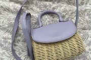 purple basket weave bag