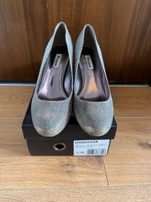 Dune Metallic heels size 38 includes spare heel tips, only worn once