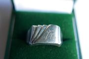 Vintage Nickel Silver Signet Ring - Classic size T