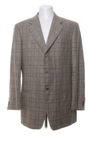 Armani Collezioni Silk Wool Blazer Glen Check Made in Italy