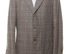 Armani Collezioni Silk Wool Blazer Glen Check Made in Italy
