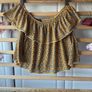 topshop off shoulder mustard patterned top size 8 Image 4