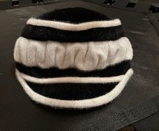 Stylish Black & White Hat Fluffy & Adjustable New Unused