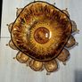 Vintage Amber Glass Punch Bowl Set Image 3