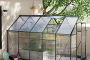 6 x 10ft Polycarbonate Greenhouse Large Walk In Green House with Slide Door and Window