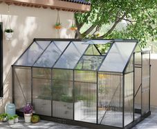 6 x 10ft Polycarbonate Greenhouse Large Walk In Green House with Slide Door and Window