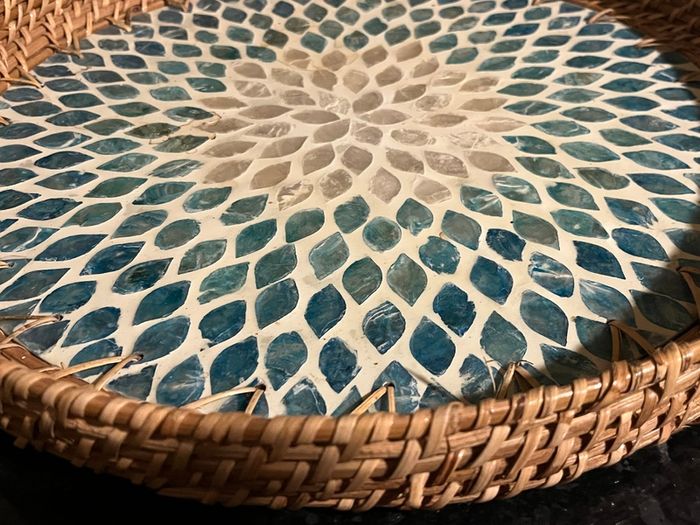 Large Ratan Round Tray