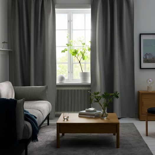 VILBORG Grey IKEA Curtains (pair)