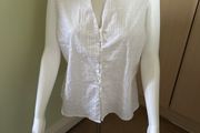 White cotton sleeveless blouse top