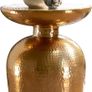 Side Table 36.5 x 46 x 36.5 cm. Aluminium Decorative Oriental Round Table. Designer Storage Table Metal Modern. Side Table Narrow Small Hammered Table Image 2
