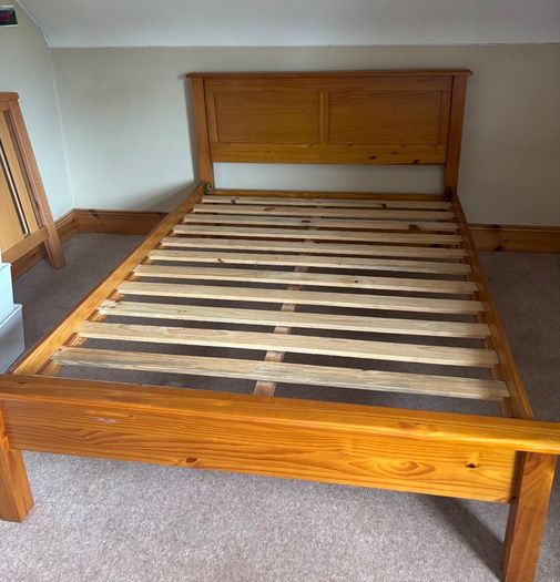 Solid Pine Double Bed For Sale