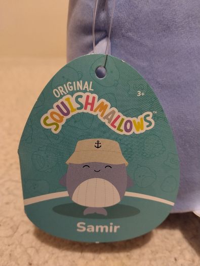 Squishmallows Samir the Blue Whale with Bucket Hat,  NEW WITH TAGS
