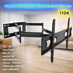 TV Wall Bracket Tilt Swivel Long Arm 32-80"