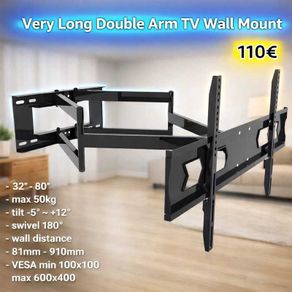 TV Wall Bracket Tilt Swivel Long Arm 32-80"