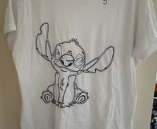 Primark Disney Stitch White with Navy Detailing T-Shirt