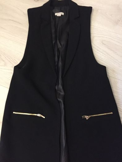 River Island Black Girls Long Waistcoat Age 11