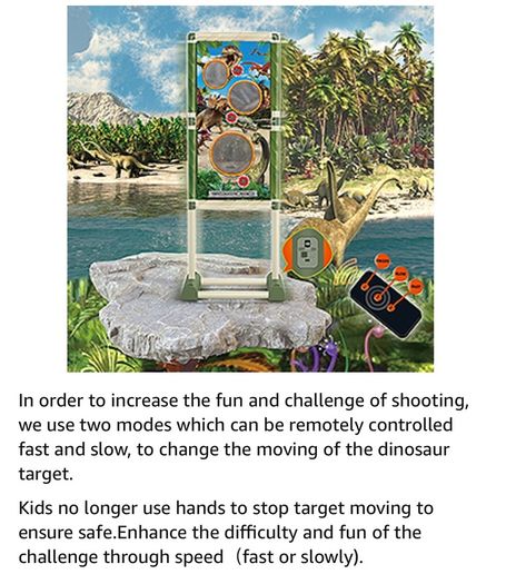 Shooting Games for Kids Air Popper Guns with Moving Shooting Target, 2 Air Shooting Toy Guns 24 Soft Foam Balls