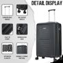 Medium Suitcase 4 Wheel Lightweight Luggage Hard Shell ABS Travel Case Hold Check in Fits 15kg - 20kg Medium Size + 3 Digit Lock + Telescopic Handle 67 Litre Capacity Image 7